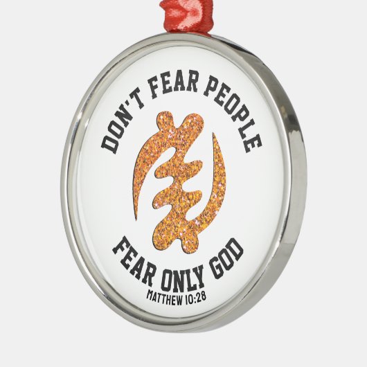 Gye Nyame FEAR NUR GOTT Christlicher Glitzer Ornament Aus Metall (Links)