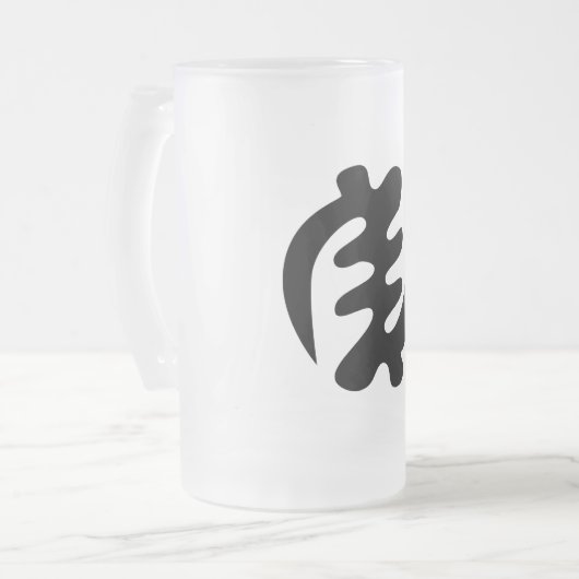 Gye Nyame | Gott ist das höchste Adinkra-Symbol Mattglas Bierglas (Vorderseite Links)