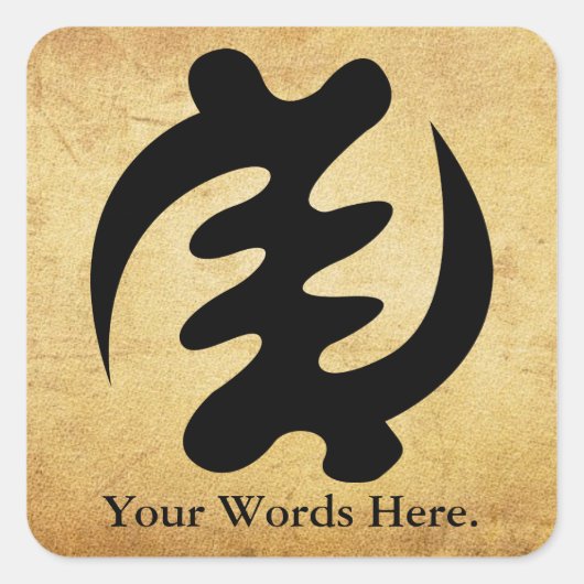 Gye Nyame | Gott ist das höchste Symbol Quadratischer Aufkleber (Vorderseite)