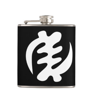 Gye Nyame Gott ist höchstes Adinkra-Symbol Flachmann