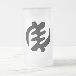 Gye Nyame Gott ist höchstes Adinkra-Symbol Mattglas Bierglas
