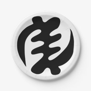 Gye Nyame Gott ist höchstes Adinkra-Symbol Pappteller