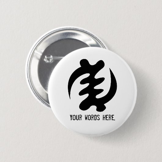 Gye Nyame | Gott ist Oberstes Adinkra Symbol Button (Vorne & Hinten)