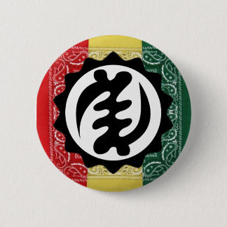 GYE NYAME, rotes Gelb und Grün-Knopf Button