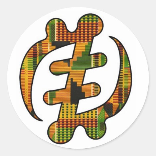 GYE NYAME RUNDER AUFKLEBER (Vorderseite)