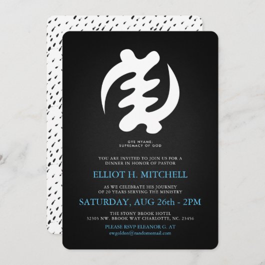 Gye Nyame | Vorherrschaft des Party des Gott-| Einladung (Vorne/Hinten)