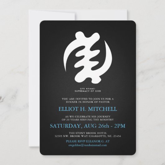 Gye Nyame | Vorherrschaft des Party des Gott-| Einladung (Vorderseite)