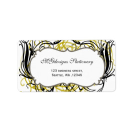 Gyell-, Schwarz-Weiß-Chic-Adressetiketten Adressaufkleber