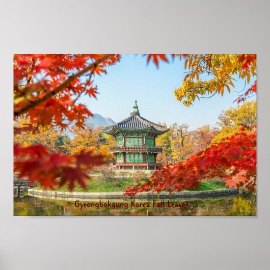 Gyeongbokgung Korea-Herbstlaub Poster (Vorne)