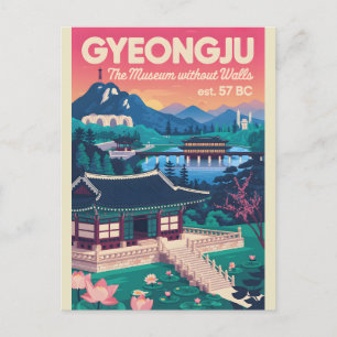 Gyeongju Korea Retro-Reiseposter-Kunst Feiertagspostkarte
