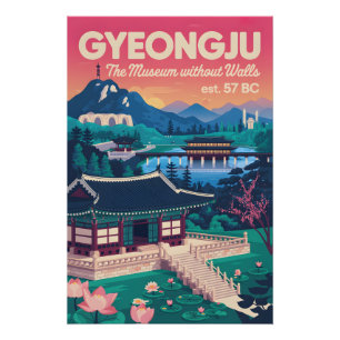 Gyeongju Korea Retro-Reiseposter-Kunst Poster