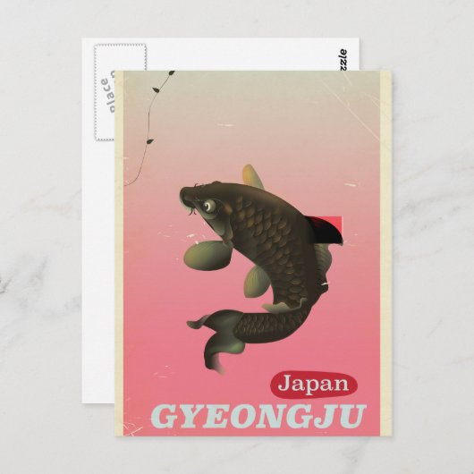 Gyeongju Korea Vintages Reiseplakat Postkarte (Vorne/Hinten)