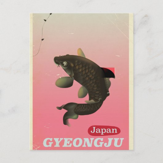 Gyeongju Korea Vintages Reiseplakat Postkarte (Vorderseite)