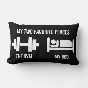 Gym and Bed - Funny Cartoon Piktogramm - Neuheit Lendenkissen
