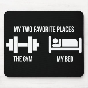 Gym and Bed - Funny Cartoon Piktogramm - Neuheit Mousepad