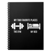 Gym and Bed - Funny Cartoon Piktogramm - Neuheit Notizblock (Vorderseite)
