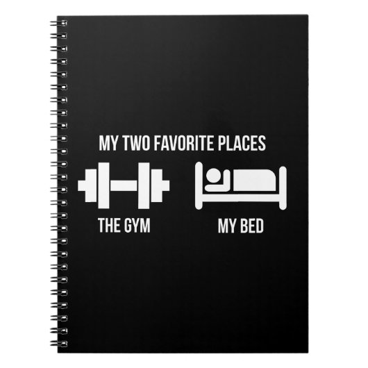 Gym and Bed - Funny Cartoon Piktogramm - Neuheit Notizblock (Vorderseite)