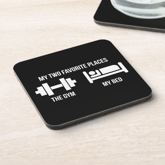 Gym and Bed - Funny Cartoon Piktogramm - Neuheit Untersetzer (Linke Seite)
