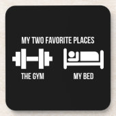Gym and Bed - Funny Cartoon Piktogramm - Neuheit Untersetzer (Vorderseite)