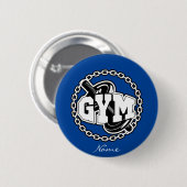 Gym Barbell Logo Thunder_Cove Button (Vorne & Hinten)