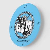 Gym Barbell Logo Thunder_Cove Große Wanduhr (Winkel)