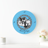 Gym Barbell Logo Thunder_Cove Große Wanduhr (Zuhause)