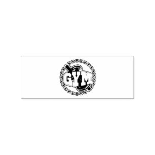 Gym Barbell Logo Thunder_Cove Gummistempel