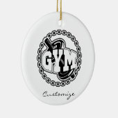 Gym Barbell Logo Thunder_Cove Keramik Ornament (Rechts)