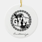 Gym Barbell Logo Thunder_Cove Keramik Ornament (Vorne)