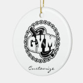 Gym Barbell Logo Thunder_Cove Keramik Ornament (Links)