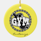 Gym Barbell Logo Thunder_Cove Keramik Ornament (Hinten)
