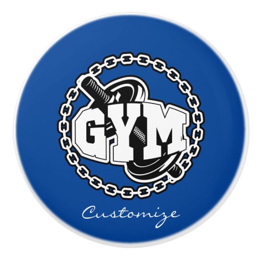 Gym Barbell Logo Thunder_Cove Keramikknauf (Vorderseite)