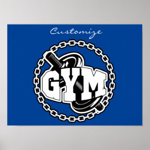 Gym Barbell Logo Thunder_Cove Poster