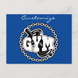 Gym Barbell Logo Thunder_Cove Postkarte