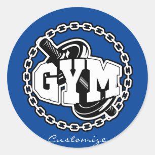 Gym Barbell Logo Thunder_Cove Runder Aufkleber