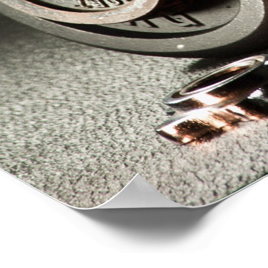 Gym Barbell Workout Motivation Zitat Poster (Ecke)