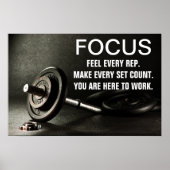 Gym Barbell Workout Motivation Zitat Poster (Vorne)
