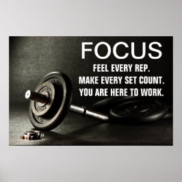 Gym Barbell Workout Motivation Zitat Poster