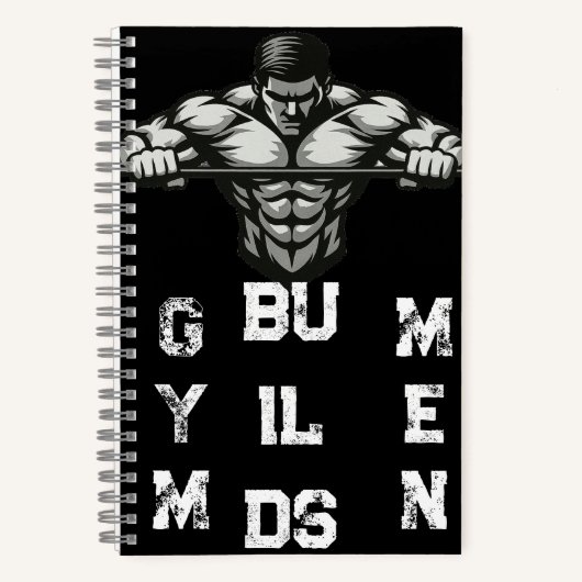 Gym Beast Notebook Veiny Dumbell Grip Cover Notizblock (Vorderseite)