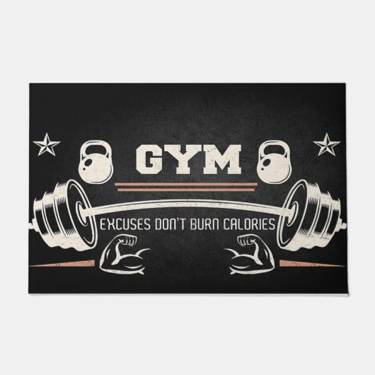 Gym Black doormat, Funny Fitness doormat Fußmatte (Vorderseite)