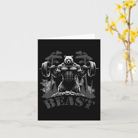 Gym Bodybuilding Fitness Workout Beast Bär mit D Karte (Gelbe Blume)
