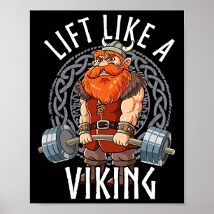 Gym Bodybuilding Hebe wie ein Wikinger  Poster