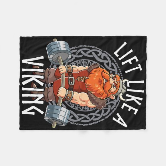 Gym Bodybuilding Lift Like A Viking  Fleecedecke (Vorderseite (Horizontal))