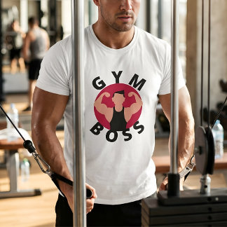 Gym Boss Fitness Rote Sonne Grafik Workout T-Shirt