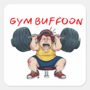 Gym Buffoon Quadratischer Aufkleber