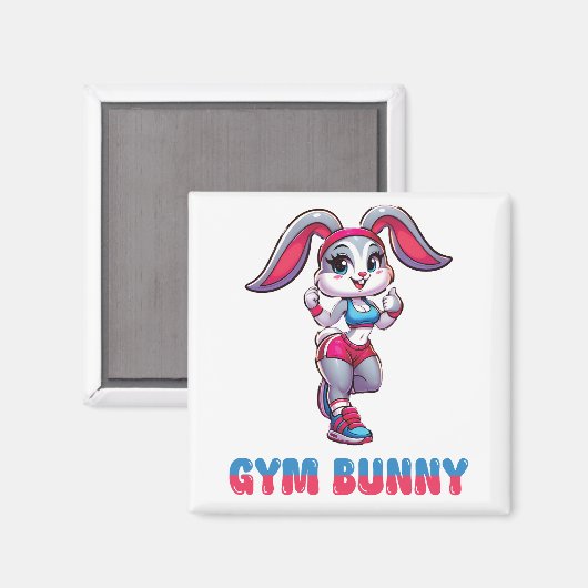Gym Bunny Magnet (Vorderseite/Rückseite)