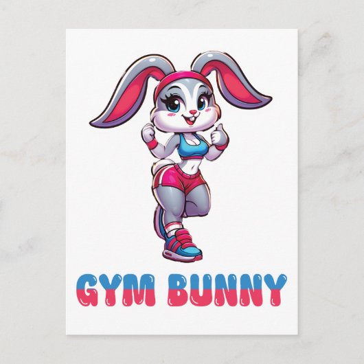 Gym Bunny Postkarte (Vorderseite)