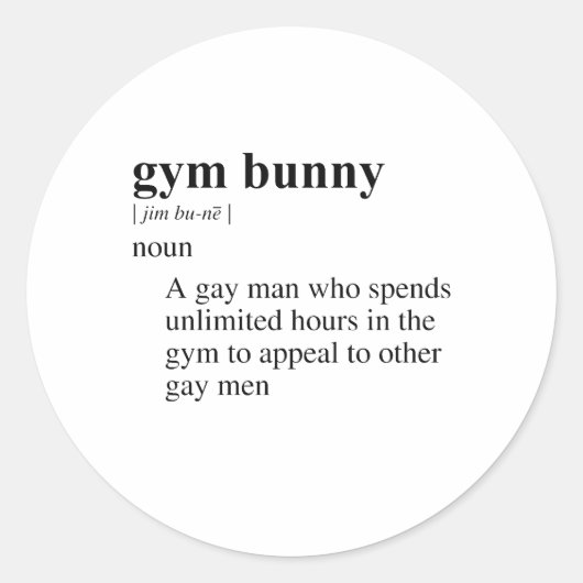 GYM BUNNY RUNDER AUFKLEBER (Vorderseite)