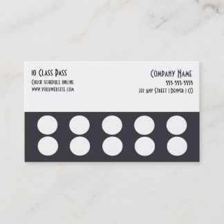 Gym Business Card 10 Class Pass Card Treuekarte