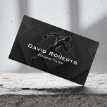Gym Coach Fitness Personal Trainer Modernes Schwar Visitenkarte<br><div class="desc">Gym Coach Fitness Personal Trainer Moderne Black Business Card.</div>